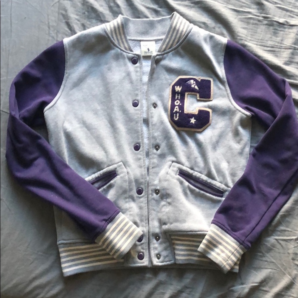 Purple grey bomber jacket